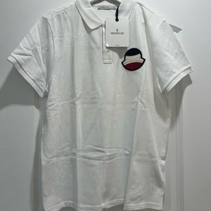 Brand new Moncler white polo. With tags.